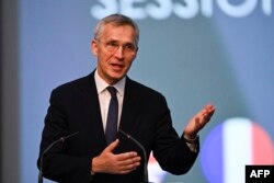 Generalni sekretar NATO Jens Stoltenberg govori tokom zasedanja Parlamentarne skupštine NATO u Sofii, Bugarska, 27. maja 2024.