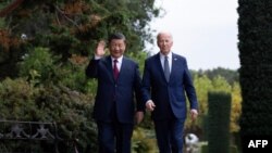 美国总统拜登与中国领导人习近平在加州费罗丽庄园举行双边会谈。（2023年11月15日）