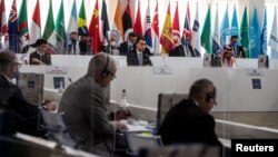 资料照片:意大利外交部长迪马约出席在意大利南部城市马泰拉举行的20国集团外交和发展部长会议。(2021年6月29日)