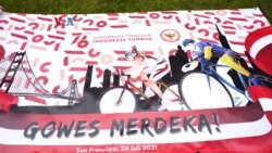 Diaspora Indonesia Gowes Bareng Rayakan HUT RI ke-76
