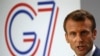 Presiden Perancis Emmanuel Macron dalam konferensi pers di KTT G7 di Biarritz, Perancis, 26 Agustus 2019.