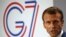 Presiden Perancis Emmanuel Macron dalam konferensi pers di KTT G7 di Biarritz, Perancis, 26 Agustus 2019.