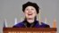 Former Secretary of State Hillary Clinton delivers the commencement address at Wellesley College.