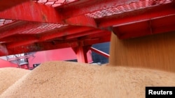 2018年4月4日,在中国江苏南通的一个港口进口的大豆。