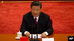 中共领导人习近平在4月30日举行的纪念五四运动100周年大会上发表讲话