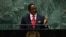 FILE - Lazarus McCarthy Chakwera, president of the Republic of Malawi, addresses the 79th United Nations General Assembly at United Nations headquarters in New York, Sept. 26, 2024. 