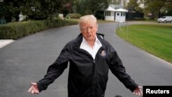 特朗普2018年11月17日见记者（路透社）