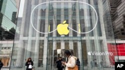 美国纽约第五大道的苹果专卖店 (2024年3月22日)