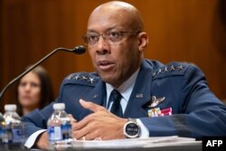 8일 2025 회계연도 국방 예산안 심의를 위한 상원 세출위원회 청문회에서 발언하고 있는 찰스 브라운 미 합참의장.