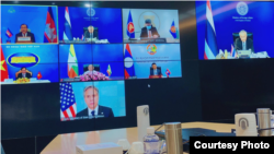 布林肯在美国时间2021年8月2日出席湄公河-美国伙伴关系第二次会议(照片来源:泰国外交部)