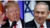 U.S. President-elect Donald Trump speaks during a news conference in the lobby of Trump Tower in Manhattan, New York City, U.S., Jan. 11, 2017 and Israeli Prime Minister Benjamin Netanyahu attends the weekly Cabinet meeting in Jerusalem Jan. 22, 2017 in a combination of file photos. 
