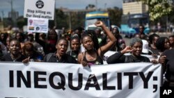 Demonstrasi memrotes semakin melebarnya kesenjangan ekonomi di Nairobi, Kenya, 17 Januari 2020. 