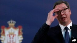 Arhiva - Predsednik Srbije Aleksandar Vučić, 31. januara 2020. (AP Photo/Darko Vojinovic)