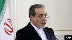 Iranian Foreign Minister Abbas Araghchi speaks during a press conference in Tehran on Nov. 19, 2024. The Foreign Ministry harshly criticized new sanctions placed on Iran by the European Union and U.K. over the support Tehran gives Russia for its war on Ukraine.