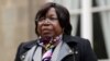FILE - The Central African Republic’s defense minister, Marie-Noëlle Koyara, is pictured at the French Ministry of Defense in Paris before a meeting with the French defense minister, Nov. 10, 2017. 