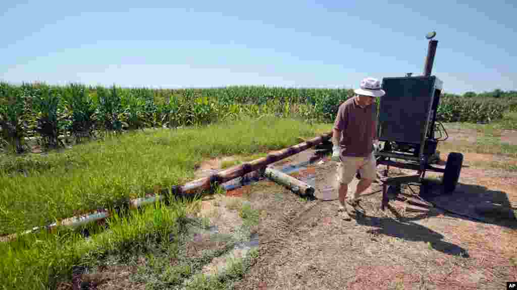 Banyak tanah pertanian di negara bagian Arkansas memerlukan irigasi terus menerus karena kurangnya hujan dan gelombang panas.