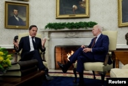 资料照：美国总统拜登2023年1月17日在白宫会晤荷兰首相马克‧吕特（Mark Rutte）。