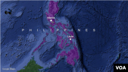 Letak wilayah Leyte, Filipina.
