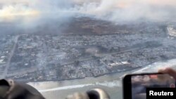 Pogled na Lahainu posle požara. (Foto:Rojters/Richard Olsten/Air Maui Helicopters).
