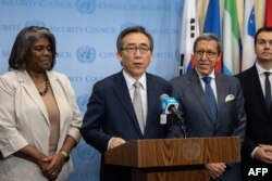 조태열 한국 외교부 장관이 20일 안보리 회의에 앞서 63개 유엔 회원국과 유럽연합(EU)을 대표해 사이버 안보와 관련한 공동성명을 발표했다.