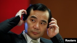 安邦公司董事长吴小晖在北京参加中国发展论坛会议（2017年3月18日）