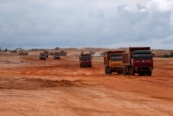 FILE - The airport construction site is seen in the area developed by China company Union Development Group at Botum Sakor in Koh Kong province, Cambodia, in 2018.