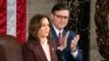 Speaker of the House Mike Johnson applauds as Vice President Kamala Harris presides over a joint session of Congress to certify the results of the 2024 Presidential election, at the US Capitol on Jan. 6, 2025. 