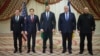 TOPSHOT - This handout photograph taken and released by Ukrainian Presidential Press Service on March 11, 2025, shows (From L) US National Security Advisor Mike Waltz, US Secretary of State Marco Rubio, Ukrainian Head of Presidential Office Andriy Yermak,