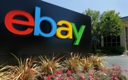 资料照：eBay在美国加州办公室前的标识。