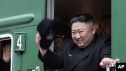 朝鲜领导人金正恩2023年9月11日乘专列前往俄罗斯访问。（朝鲜官方照片）