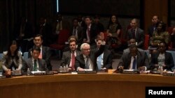 Đại sứ Nga Vitaly Churkin phủ quyết nghị quyết của Liên Hiệp Quốc yêu cầu các nước không công nhận kết quả cuộc trưng cầu dân ý về vùng Crimea.