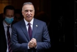 FILE - Iraqi Prime Minister Mustafa al-Kadhimi, in London, Oct. 22, 2020.