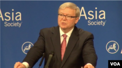 亚洲协会政策研究所负责人、前澳大利亚总理陆克文（美国之音方冰拍摄）
