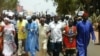 FILE - Protesters are seen in this April 16, 2016 in Banjul following the death of an opposition figure. 