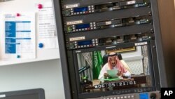 Raja Salman dari Arab Saudi tampak di layar video sedang memberi pidato dalam Sidang Umum PBB ke-75, di markas PBB, di New York, Rabu, 23 Agustus 2020.