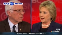 Clinton, Sanders đấu khẩu quyết liệt trong cuộc tranh luận 1-1 (VOA60)