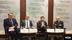 华盛顿智库战略与国际研究中心针对川普主政后台海安全态势的研讨会 (2017年1月17日,美国之音钟辰芳拍摄)