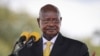 Président Yoweri Museveni ya Ouganda na milulu mya bozui bokonzi bua ye mpo na mbala ya motoba na le 12 Mai 202. Photo Badru KATUMBA / AFPP