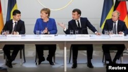 Фото: учасники саміту «нормандського формату» в 2019 році