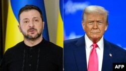 Shugaba Volodymyr Zelensky (hagu) da Shugaban Amurka Donald Trump (Dama) 