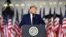 US President Donald Trump delivers his acceptance speech for the Republican Party nomination for reelection during the final day of the Republican National Convention from the South Lawn of the White House on August 27, 2020 in Washington, DC.