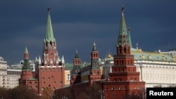  FILE - A view shows the Kremlin in Moscow, Russia April 20, 2020.