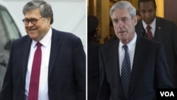 Jaksa Agung AS William Barr (kiri) dan Jaksa penyidik khusus Robert Mueller (foto: dok). 