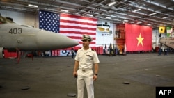 美国一艘航母2023年6月访问越南。（法新社）