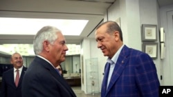 Sakatare Tillerson da shugaba Erdogan na Turkiyya.