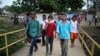 Migrants Leave Caravan Camp in Southern Mexico