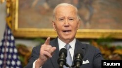 U.S. President Joe Biden speaks after Syrian rebels announced that they have ousted Syria's Bashar al-Assad, at the White House, in Washington, Dec. 8, 2024. 