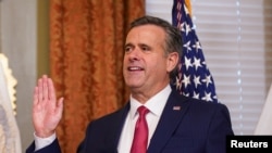John Ratcliffe sworn in as the CIA Director, in Washington