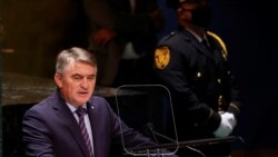 Predsednik Predsedništva BiH Željko Komšić govorina 76. zasedanju Generalne skuštine UN u Njujorku. 