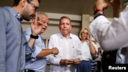 FILE - Venezuelan opposition presidential candidate Edmundo Gonzalez looks on on the day he casts his vote in the country's presidential election, in Caracas, July 28, 2024. 
